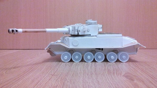 Танк из картона. PzKpfw VI Tiger (P).100% самопил. papercraft, модели танков из бумаги, модели из картона, длиннопост