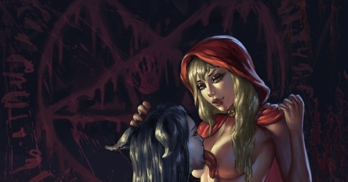 Оргия в масках волка с красной шапочкой и дьявола с ангелом +порно фото
