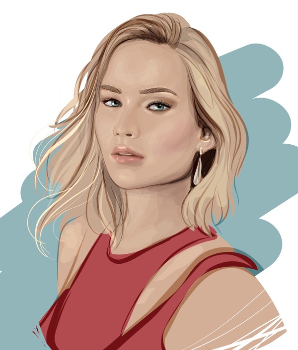It seems? - My, Portrait, Vector graphics, Creation, Self-taught artist, Jennifer Lawrence, Celebrities, Drawing, Digital drawing