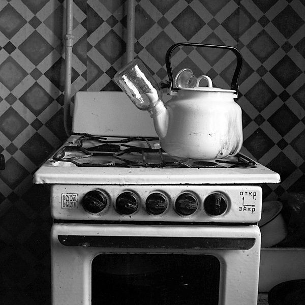 Portrait of a teapot with a flask - My, Photo, The photo, Black and white photo