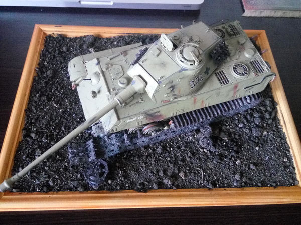 Broken Tiger 1/35 - My, Stand modeling, Tanks, Tigger, Tiger II, Longpost