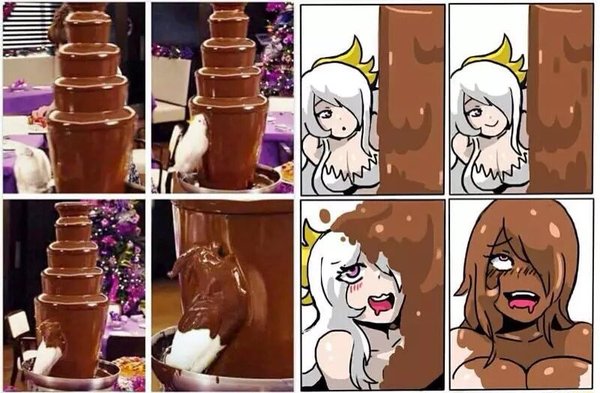 Chocolate - Anime, Chocolate, A parrot, Ahegao