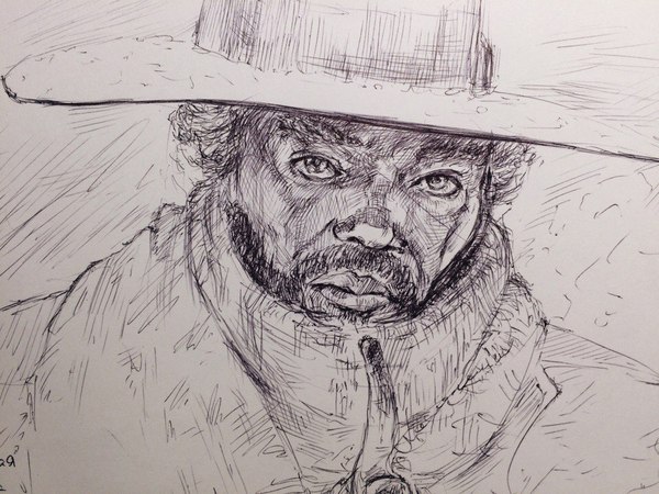 Major Marquis Warren - My, Disgusting eight, Quentin Tarantino, Samuel L Jackson, Drawing, Art