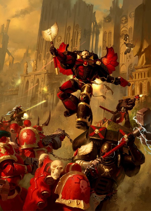 The mad berserkers of Sanguinius attack the defenseless Chaos Crusaders - Warhammer 40k, Blood angels, , Black legion, 