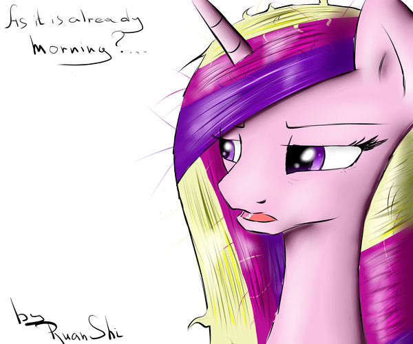 Morning part 2 - Princess luna, My little pony, My, Princess cadance