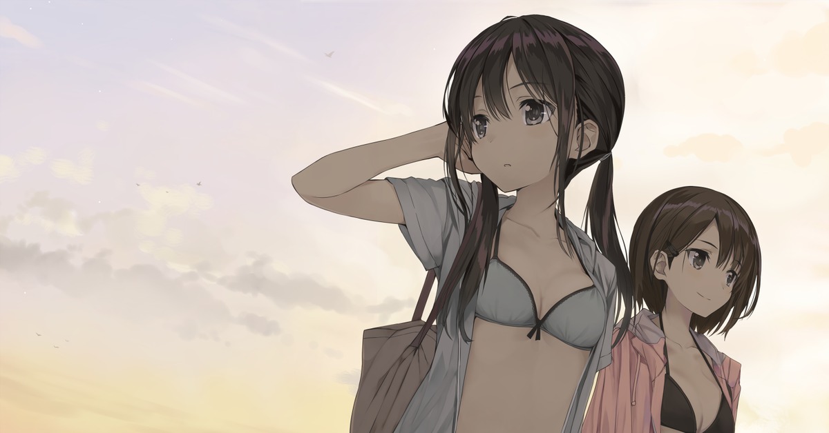 Sakura mama and tarou chan. 2d девушки. Серые арты аниме 16х9. KBA аниме. 2 Girls Art