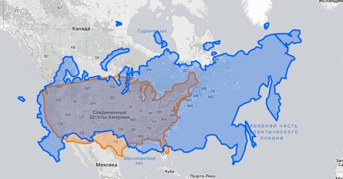 Карта россии в разных проекциях