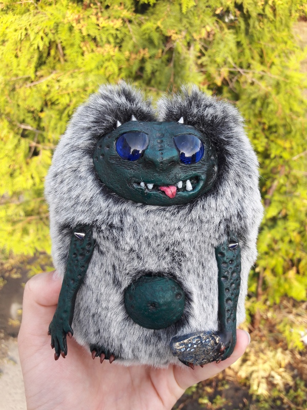 Little monster named Khr. Handmade - My, Polymer clay, With your own hands, , Handmade, Author's toy, , Longpost
