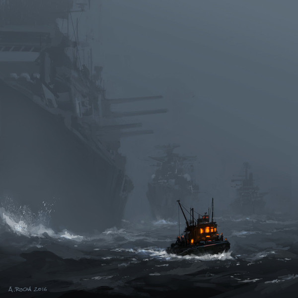 Ghosts. - Digital, Sea, Ship, Fisherman, Illustrations, Art, Fishermen