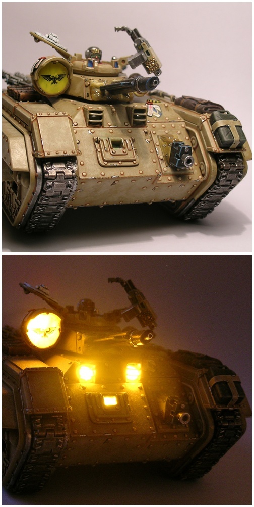 Chimera with LED light - Warhammer 40k, Miniature, Modeling, Imperial guard, Technics, Backlight