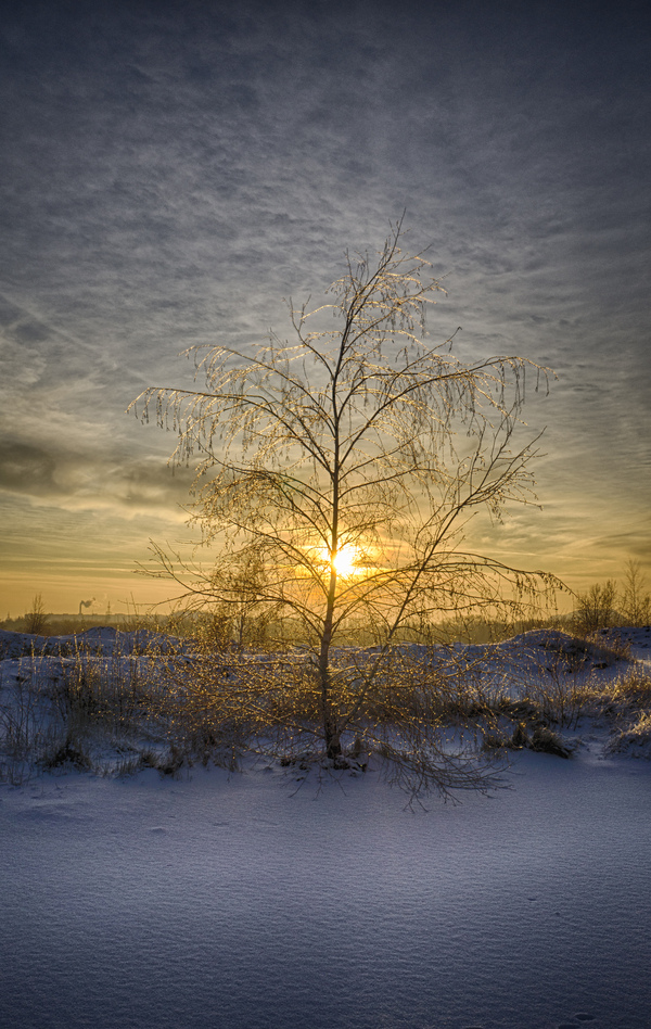 Winter landscapes - My, My, Gorlovka, Winter, Snow, Sunset, Longpost