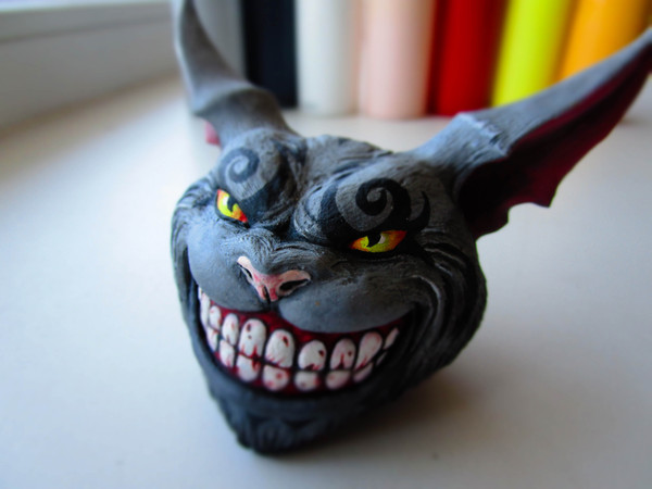 Cheshire Cat from the cult game American McGee's Alice - My, Cheshire Cat, , Polymer clay, Games, Nooboslowpokopanda, Longpost