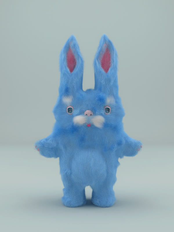 Little furry work - My, Blender, 3D blender, Rabbit, Fur, Models, Computer graphics