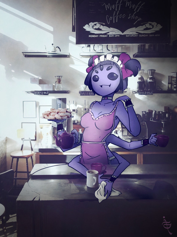 Cafe at Muffet's. - Undertale, Muffet