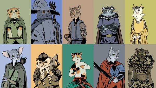 Fantasy cats. - cat, Fantasy, RPG, What a twist, Clickable