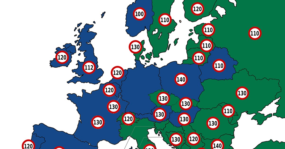 Максимальная карта. Ограничение скорости в Европе. Скоростные ограничения в Европе. Ограничения скорости в странах Европы. Скоростной режим на дорогах Европы.