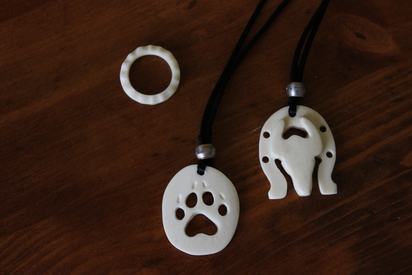 Bull bone pendants. - Pendant, My, Handmade, Bones