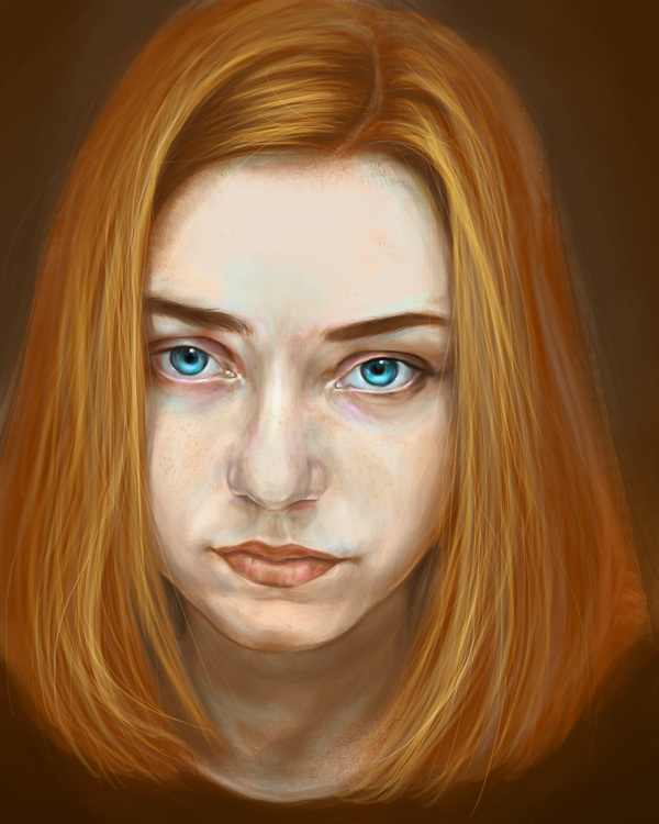 Trying to paint in color - My, Creation, Portrait, Digital drawing, Drawing, 