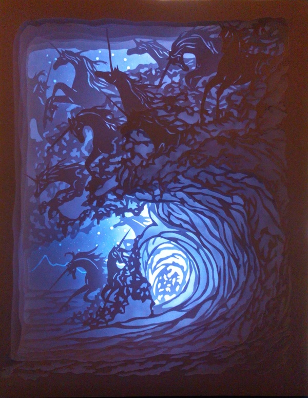 Another lightbox - My, Lightbox, Presents, With your own hands, Handmade, Hobby, Night light, Longpost