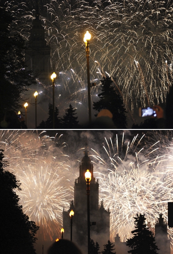 Moscow State University, end of the show 24.09.16 - My, MSU, Show, Russia, Circle of Light