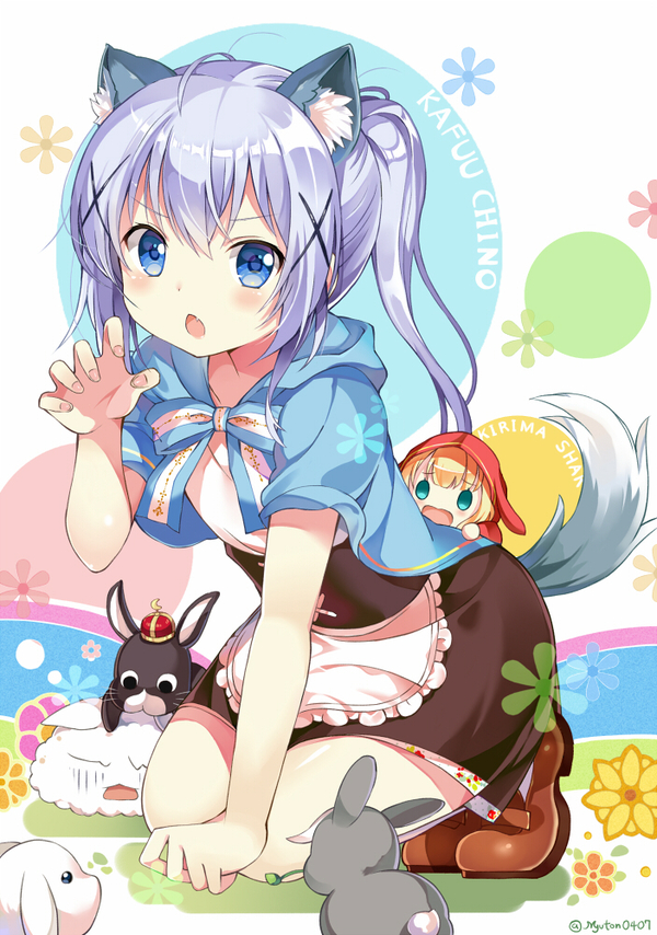 Anime Art - Anime, Anime art, Gochuumon wa usagi desu ka?, , Kafuu chino, Kirima Sharo, , 