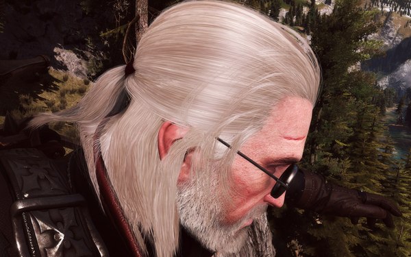 HairWorks - Geralt level (modified) - My, Games, Witcher, Graphics, Hair, Shampoo