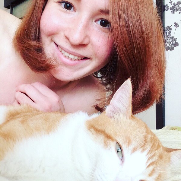 redhead and redhead - My, Redheads, , cat, Girls