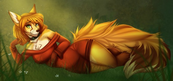 sunbathing - Furry art, Furry, Art, Anthropomorphism, Aimi