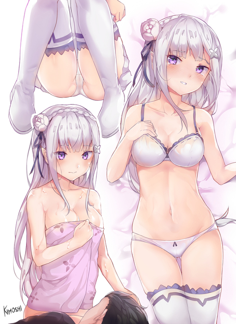 Living with Emilia-tan - NSFW, Anime art, Emilia, Subaru, Re: Zero Kara, Anime