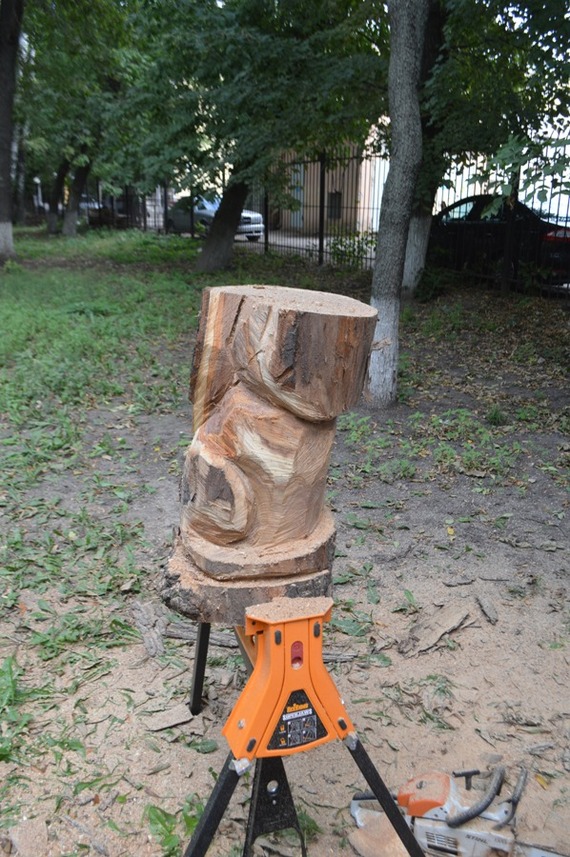 piggy - My, Voronezh, Chainsaw sculpture, Alexander Ivchenko, Chainsaw, , , Video, Longpost