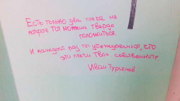 Философия в подъезде - Философия, Иван Тургенев, Маркер, Литература, Моё, Подъезд