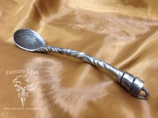 Forged stainless steel spoon. - My, A spoon, Forged, Cutlery, Presents, , Stainless steel, Steel, Longpost