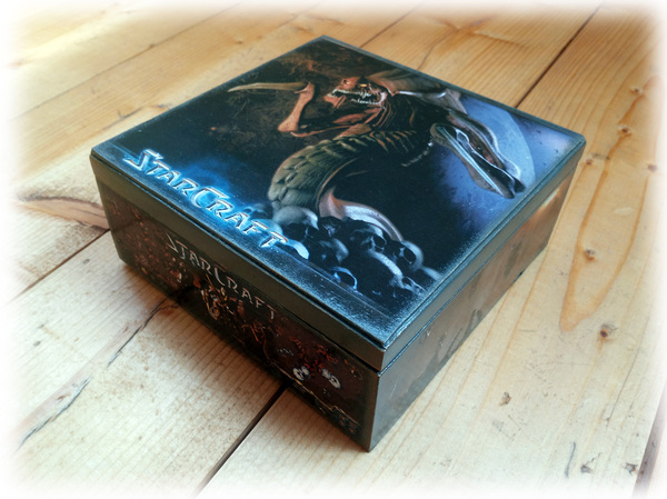 Gift for gamer - My, Starcraft, With your own hands, Needlework, Casket, Decoupage, Hobby, Creation, Handmade, Longpost