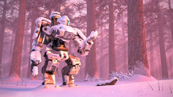 Bastion in the winter forest - Games, Fable, Forest, Blizzard, Overwatch