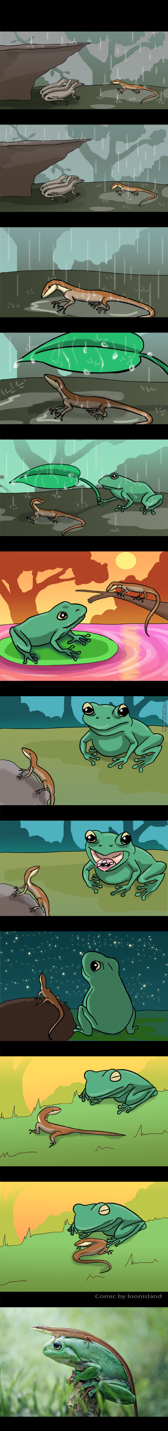 The story of one friendship ^___^ - Longpost, Comics, , Lizard, friendship