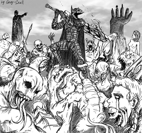 Berserk (by Gray-Skull) , Guts, Griffith, Dragonslayer, Doom, , Gray-skull