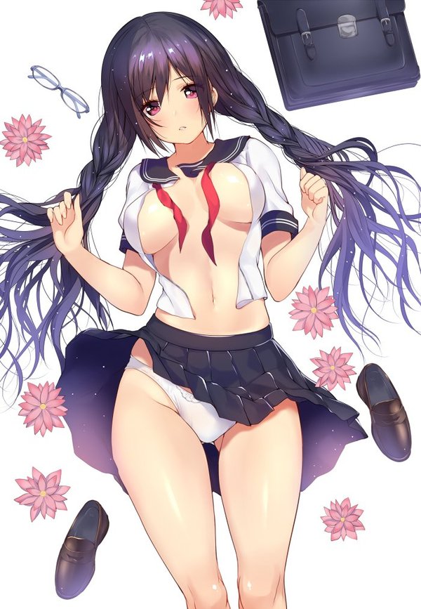 Anime Art - NSFW, Anime art, Anime, Anime original, Cleavage, Pantsu, Seifuku