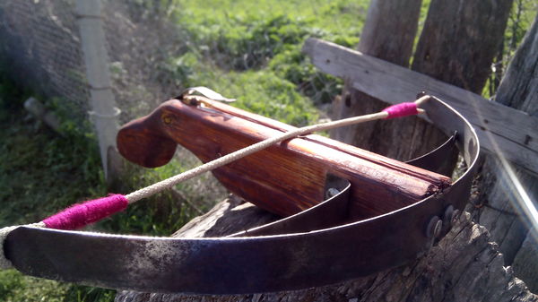 One-handed crossbow from Friendship - My, Saw, friendship, Tree, Crossbow, Shooting, Stump, My, Longpost