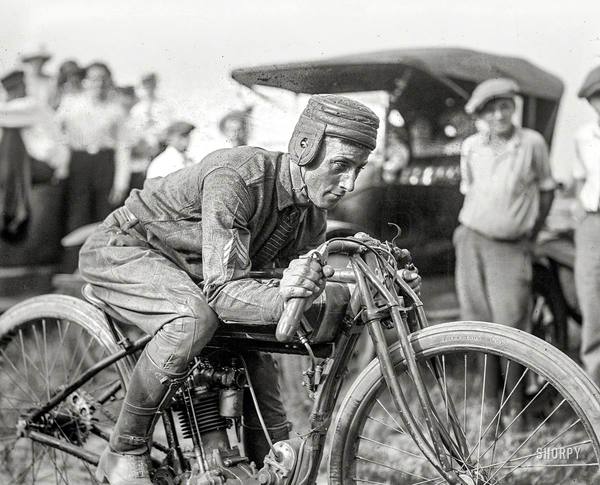 1922 At the start. - USA, Motorcycle racing, Black and white