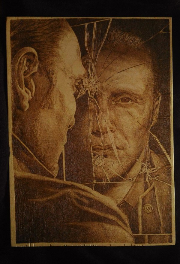 Pyrography or main hobby - My, , Mads Mikkelsen, Hobby, Hannibal, Unusual gifts, Creation, Craft