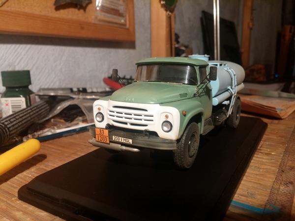 What I do is a TSV-6 fuel truck based on ZIL 130 in an unusual color. - My, Modeling, Hobby, Zil, Gasoline tanker, Longpost, Assembly