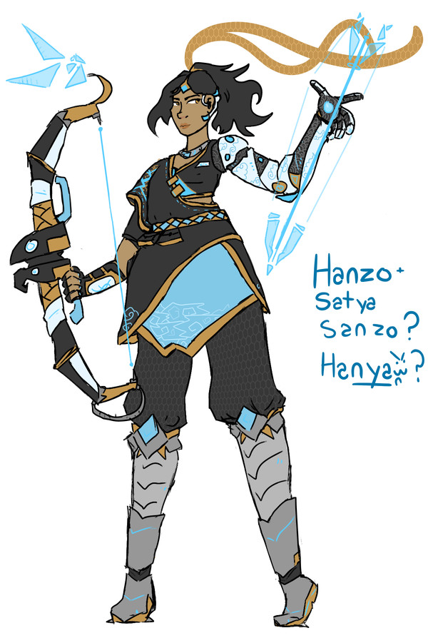 Satya + Hanzo = Sanzo (Chania) - Overwatch, Blizzard, Hanzo, Symmetra