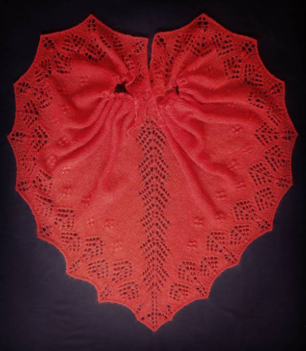 Red - My, Shawl, Needlework, Knitting, 