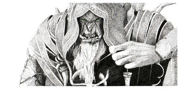 Gul'Dan - Warcraft, My, My, Pen drawing, Drawing, Guldan