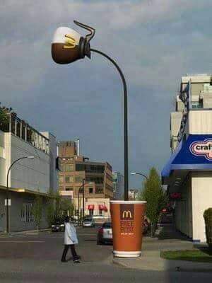 Coffee - Street art, Lamp, Coffee, McDonald's