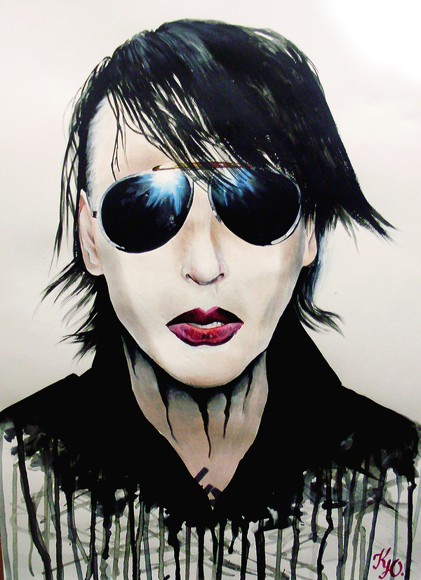 Marilyn Manson - My, Portrait, Rock star, Acrylic, Marilyn Manson, , Tag