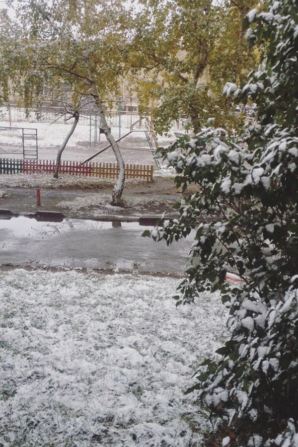 Snow yesterday, snow today. - Biysk, Snow, First snowball