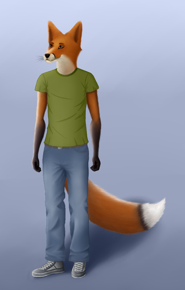 Just a fox - Anthro, Fox, Drawing, Furry