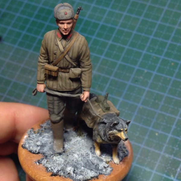 Little hobby. Tank destroyer with dog 1:35 - My, Sunk, Hobby, Scale model, Toy soldiers, Tempera