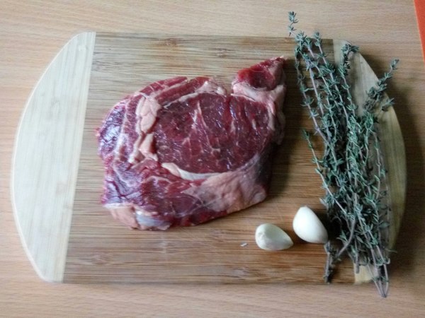 Good old ribeye steak - Meat, Thyme, Yummy, , Longpost, Dinner